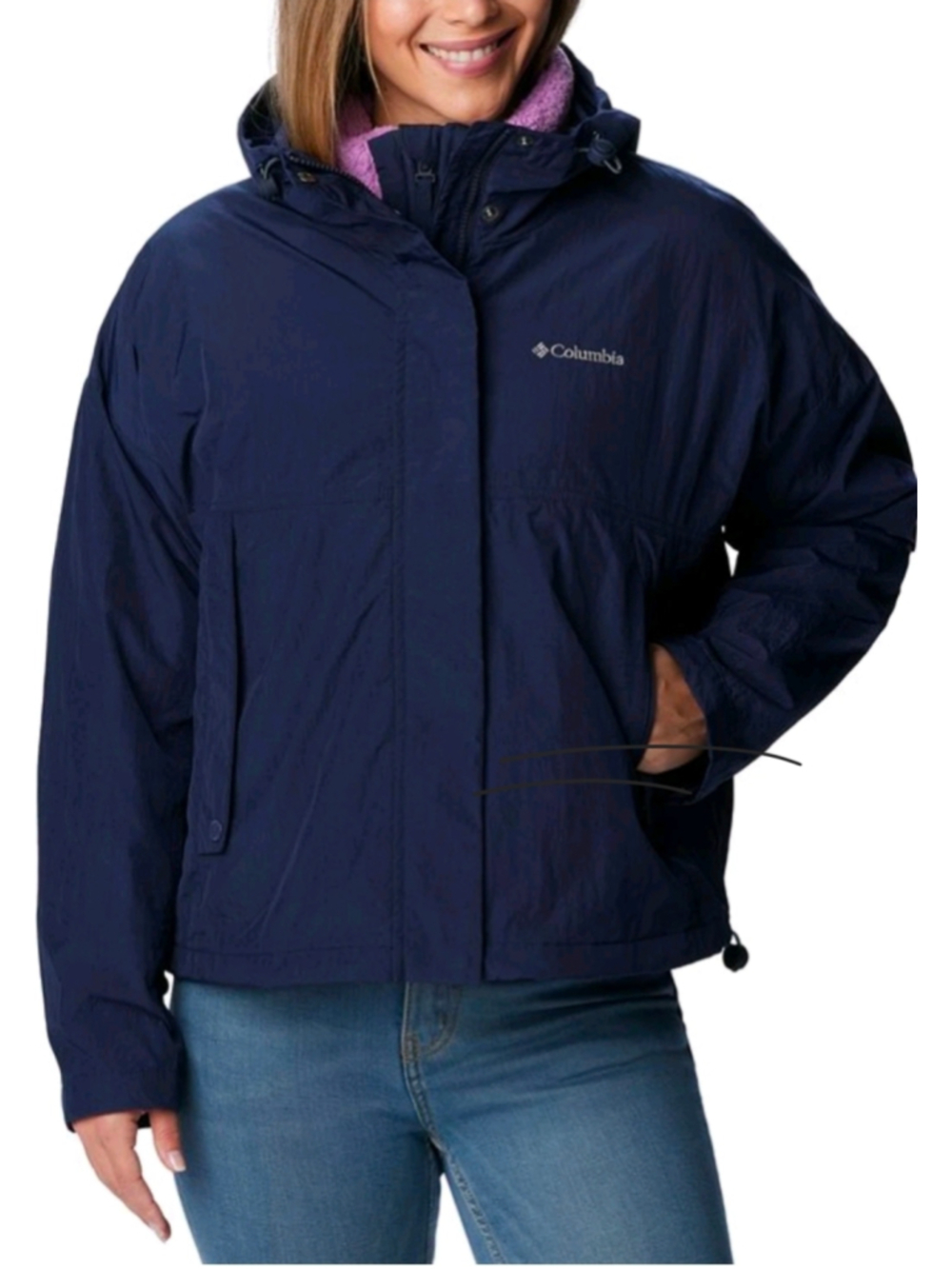 Women's Columbia Navy Rain Jacket Size Large